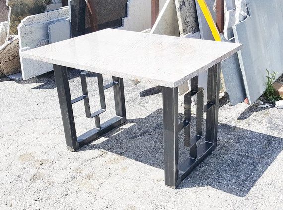 Modern Dining Table Granite Top With Steel Square Legs - Etsy .