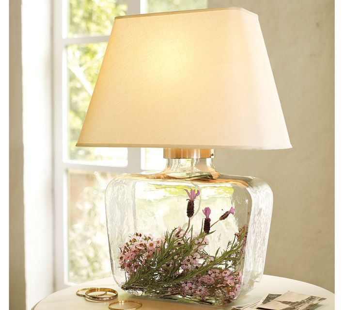 7 Fillable Glass Lamp Ideas - iD Lights | Diy table lamp, Diy lamp .