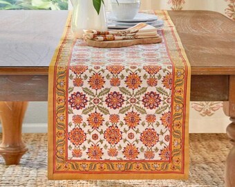Orange Blossom Persian Table Runner Luxury Table Cloth - Et