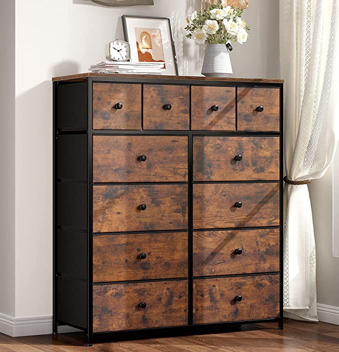 EnHomee Dresser for Bedroom with 12 Drawers, Tall Dresser with .