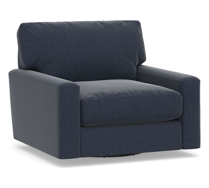 Turner Square Arm Upholstered Swivel Armchair | Swivel armchair .