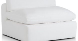 Grant White Fabric Armless Chair | Armless chair, Living room .