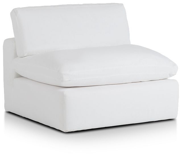 Grant White Fabric Armless Chair | Armless chair, Living room .