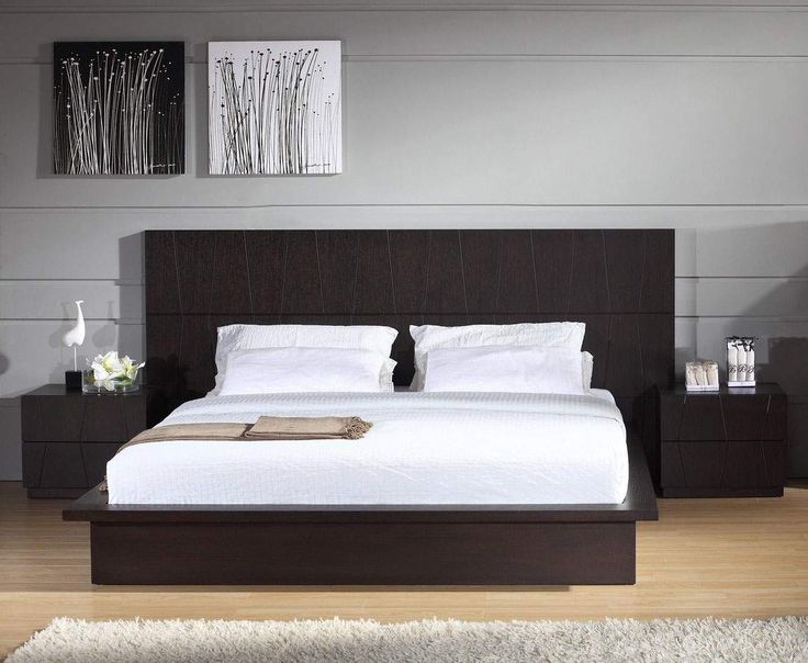 Stylish milena wenge contemporary bed with designer headboard. The .