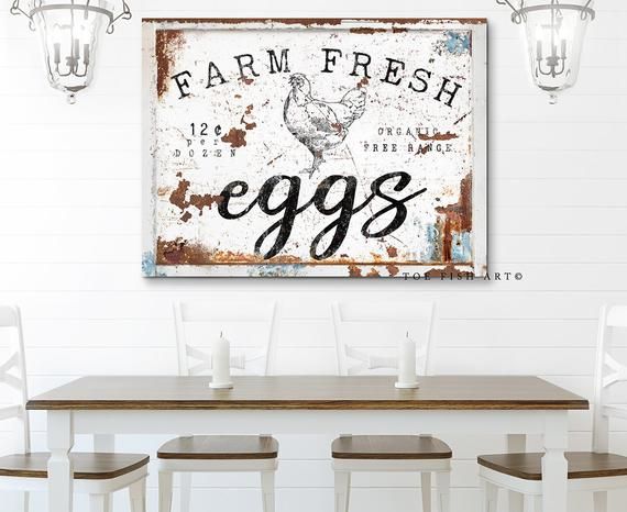 Fresh Eggs Sign Modern Farmhouse Wall Decor Kitchen Wall Art .
