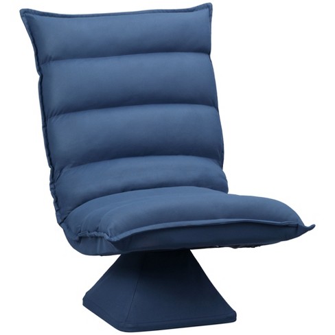 Homcom Swivel Floor Chair With Back Support, Microfiber Adjustable .