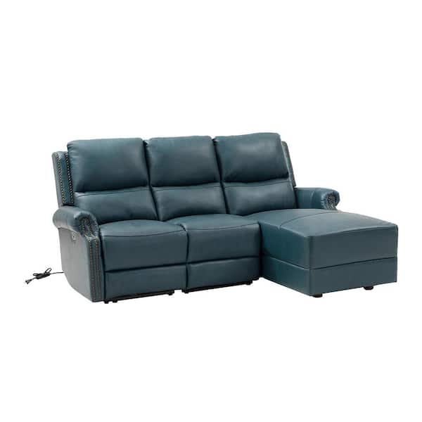 ARTFUL LIVING DESIGN Delos 82.69 in. 3-Pieces 3-Seater Leather .