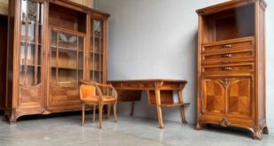 Important Louis Majorelle Art Nouveau Bookcase Desk Desk-Chair and .