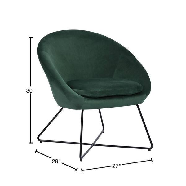 Homy Casa HD-Doumbia Black Metal Green Velvet Fabric Accent Chair .