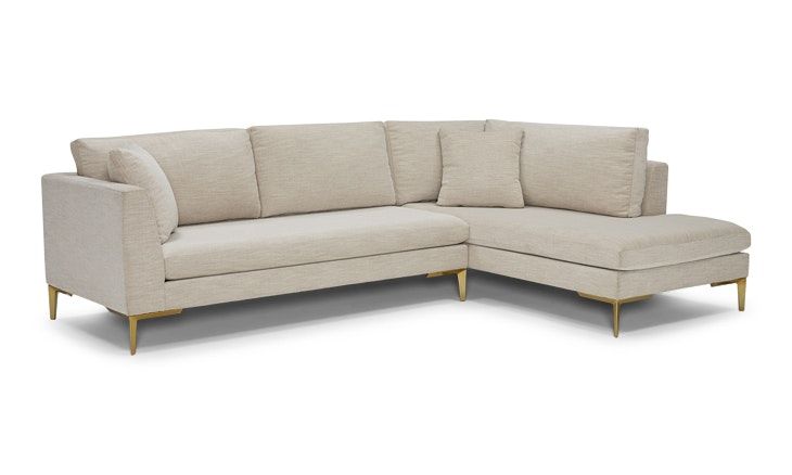 Ainsley Sectional with Bumper (2 piece) | Mid century modern .