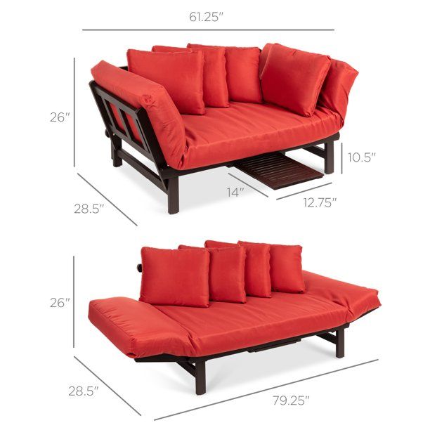 Best Choice Products Outdoor Convertible Acacia Wood Futon Sofa w .