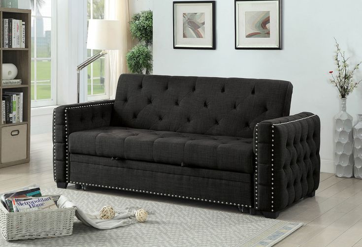 Furniture of America Iona Gray Sofa Bed CM2604 | Futon sofa, Sofa .