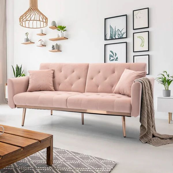 Appledorf 63.77'' Velvet Square Arm | Mid century modern sofa, Mid .