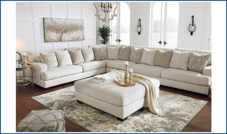 Rawcliffe Sectional Sofa | Oversized ottoman, Ottoman in living .