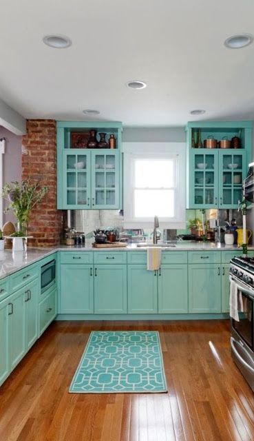 Oh! Those Tiffany Colored Kitchens | Blue kitchen decor, Tiffany .