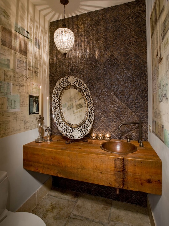 Eclectic Design | Powder room design, Unique bathroom vanity .