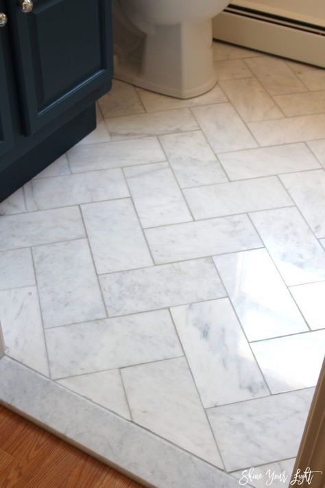Large Herringbone Marble Tile Floor - How To DIY It For Less .