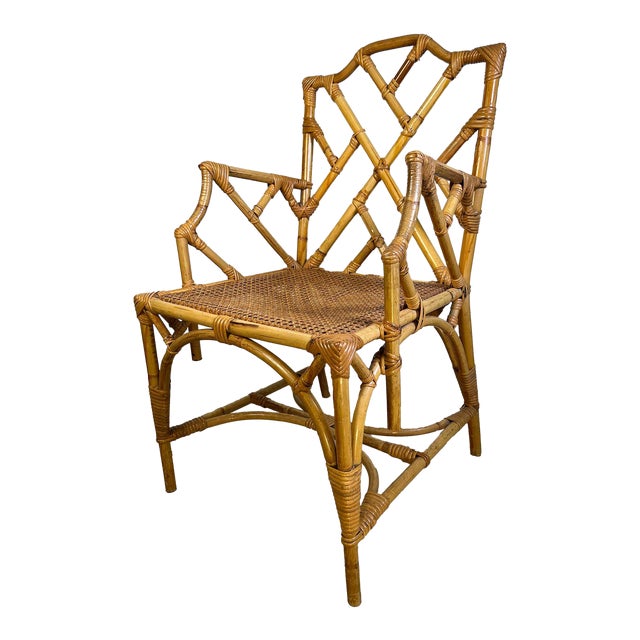 1960s Italian Rattan Chippendale Chair | Chairi