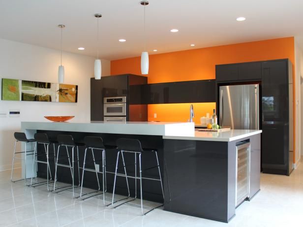 Orange Paint Colors for Kitchens | Modern kitchen paint, Modern .