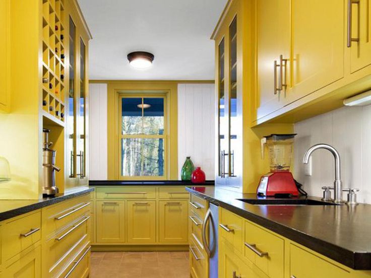 Yellow kitchen decor, Kitchen design decor, Yellow kitchen cabine