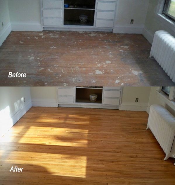 another great before and after refinishing hardwood floor project .