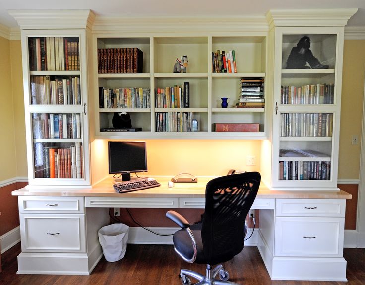 Study with Custom Desk and Bookshelves | Karlovec & Co | Built in .