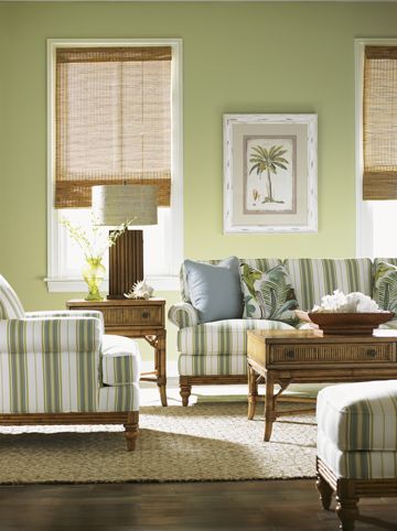 Tommy Bahama living room by Lexington. Fresh coastal color palette .