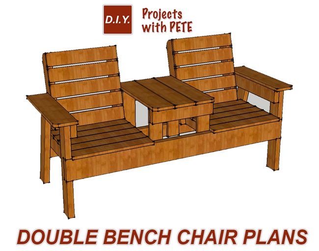 Double Chair Plans - How to Build a Double Chair Bench with Table .