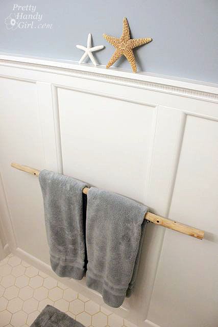 Installing a Branch Towel Bar | Bathroom towel bar, Diy towels .