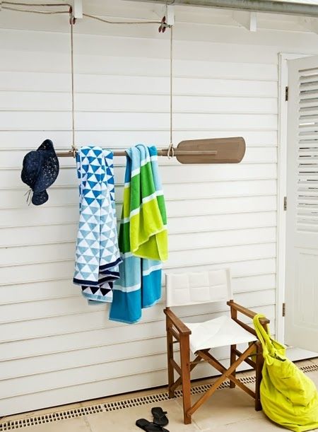 7 Creative Oar Wall Rack Ideas | Beach house decor, Outdoor shower .