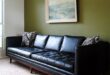Found: Mid Century Modern Black “Leather” Sofa - The Gathered Home .