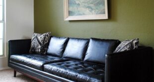 Found: Mid Century Modern Black “Leather” Sofa - The Gathered Home .