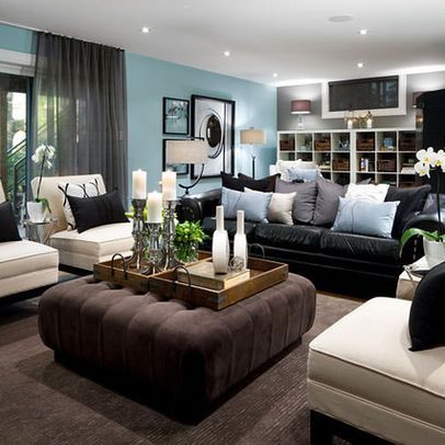 Modern Home Black Leather Couch Design Ideas, Pictures, Remodel .