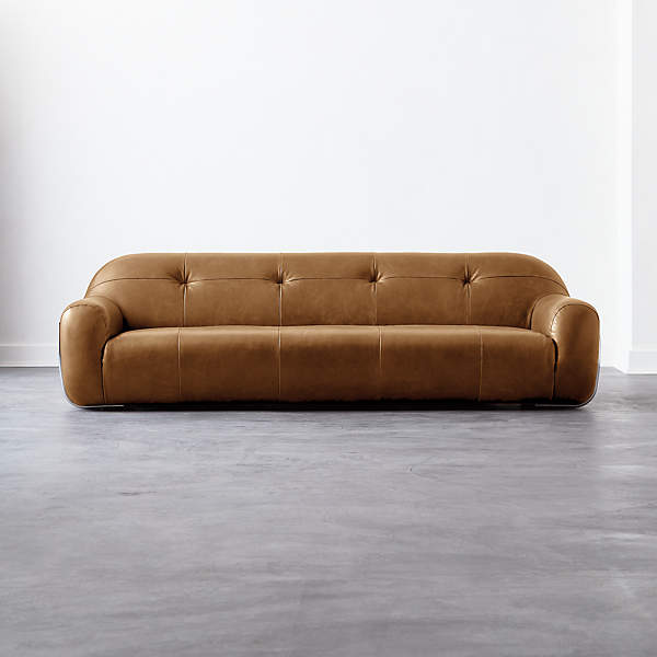 Brace Leather Tufted Sofa + Reviews | C