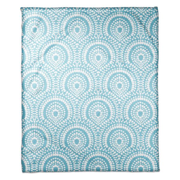 Medallion Pattern Coral Fleece Blanket - Contemporary - Blankets .
