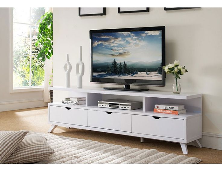 Lanie Modern White TV Stand | Unique living room furniture, White .