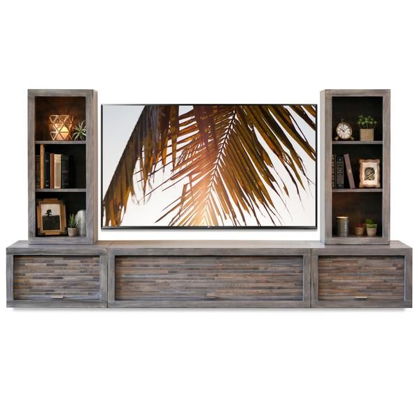 Gray Floating TV Stand Modern Wall Mount Entertainment Center .
