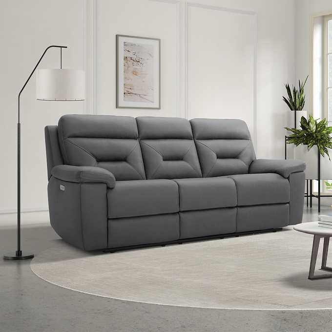 Lawton Fabric Power Reclining Sofa with Power Headrests | Cost