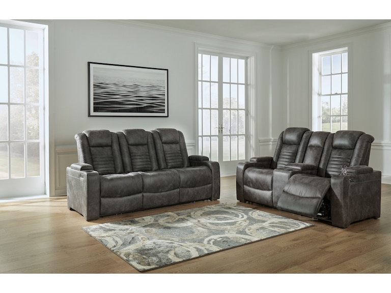 Ashley Soundcheck Power Reclining Sofa and Loveseat 30606-15-18 .