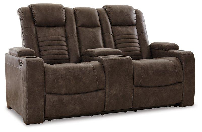 Soundcheck Earth Power Reclining Loveseat with Conso