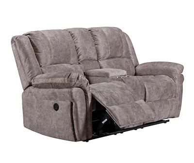 Brown Power Reclining Loveseat with USB Charging | Big Lo