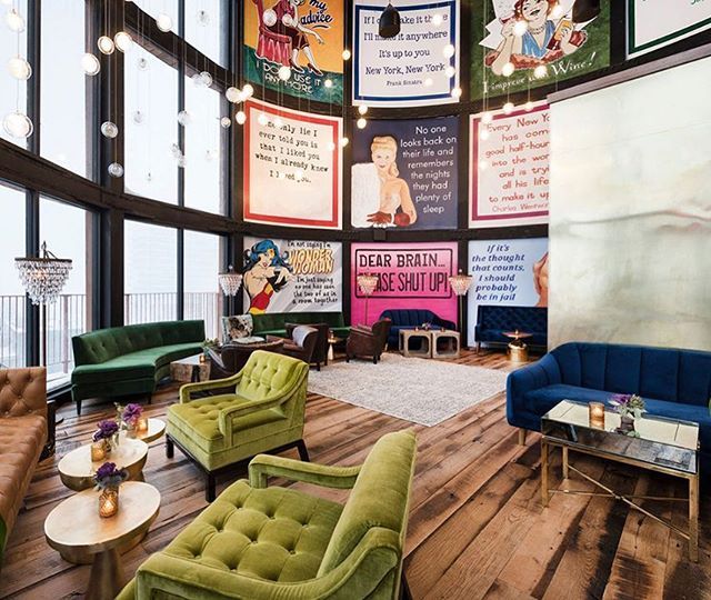 MichaelisBoyd crafts a sleek, intimate lounge atop @wburghhotel .