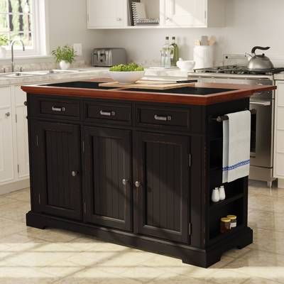 Bergeronnes Solid Wood Kitchen Cart | Kitchen island with granite .