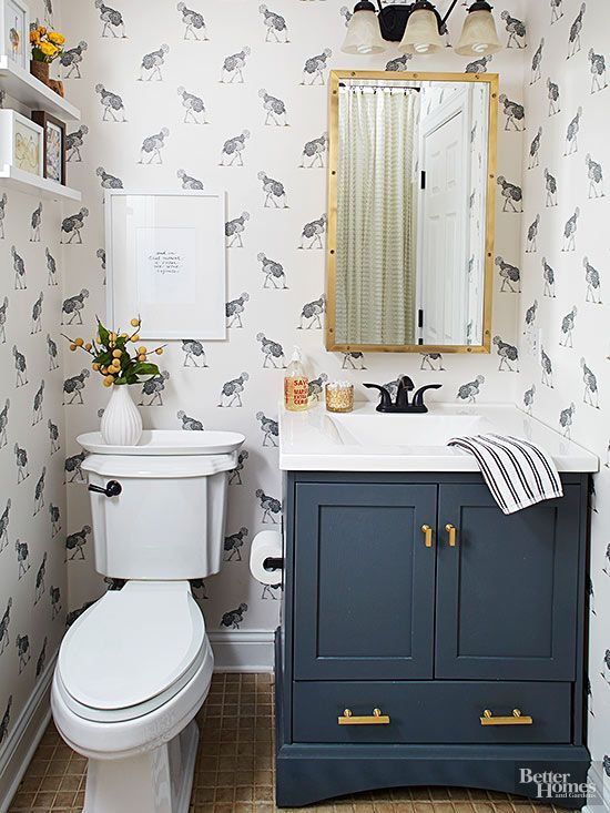 Bathroom Vanity Ideas | Small bathroom vanities, Blue bathroom .