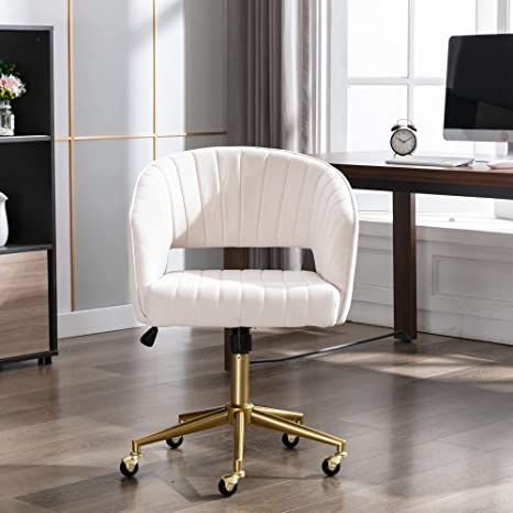 CAROCC Cute Desk Chair Gold Velvet Swivel Computer Home Office .
