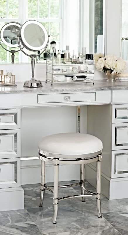 Bailey Swivel Vanity Stool | Frontgate | Bathroom vanity stool .