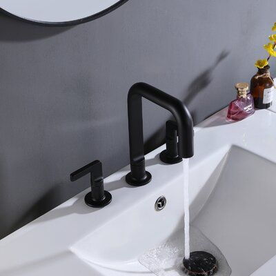 Designer Collection Widespread Bathroom Faucet in Black, Size 9.06 .