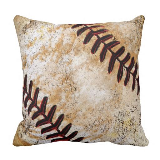 Vintage Baseball Decor for Guys, Vintage Baseball Throw Pillow .