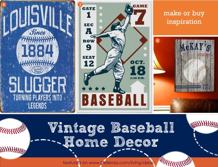 Vintage Baseball Themed Home Decor Accents to Make or Buy .