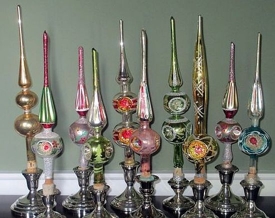 Vintage Blown Glass Tree Toppers with Indents. | Vintage christmas .